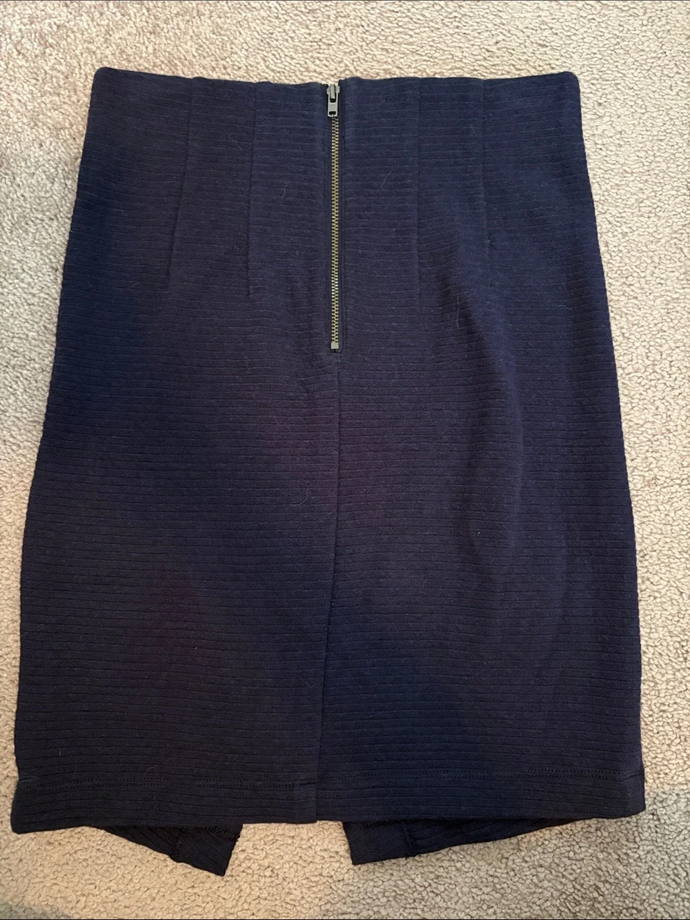 LOFT Navy Wrap-Front Pencil Skirt - Picture 2 of 2